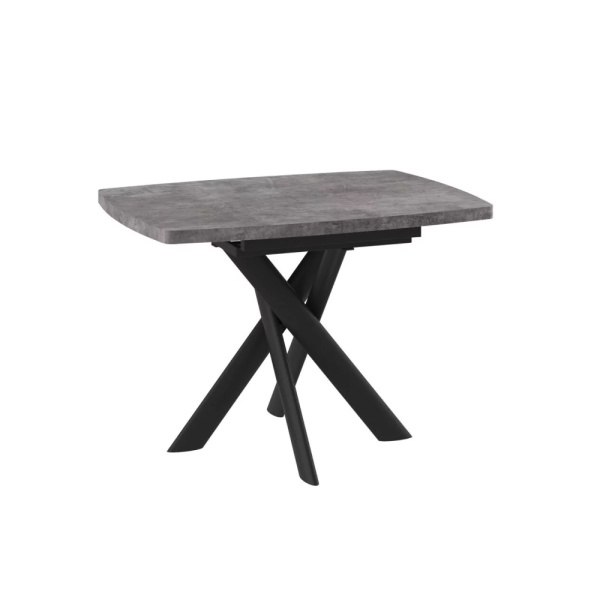 Стол LEONEL-110, раздвижной 110(145)х80, ДЫМЧАТАЯ КЕРАМИКА/ЧЕРНЫЙ